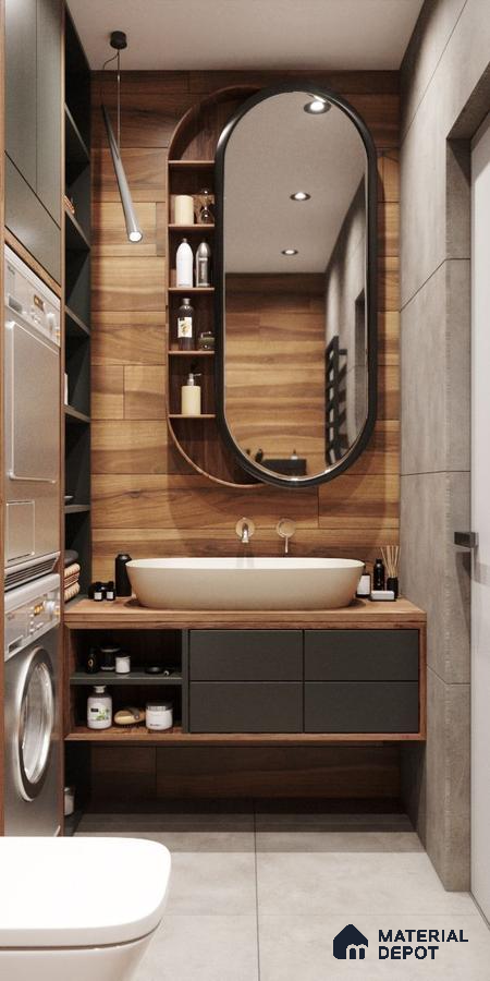 A bathroom with a large tub in the middle of the room and two sinks and two sinks on the wall next to a bathtub in front of a large window that has a wooden stool in a white